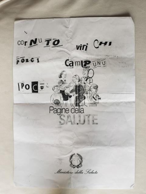 „Pass auf, Gehörnter! Schweine leben nicht lang“, Drohbrief, Lazzaro, Provinz Reggio Calabria, 2012