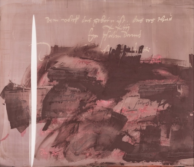 Anne Hitzker-Lubin, Ohne Titel (Sieb eines für Neustadt/Coburg ausgeführten Lutherfensters), 1998, Metall und Gewebe