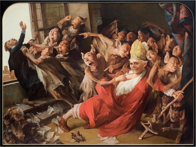 Yongbo Zhao, Kelch der Päpste II, 2008, Öl auf Leinwand