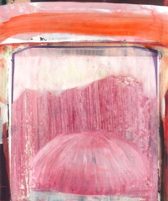 Jenny Forster, Neun Blätter_05, 2015, Mischtechnik auf Papier und Holz, 35 x 30 cm