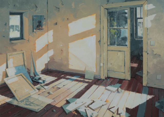 Sven Kroner, Selbst als Zimmer, 2016, Acryl auf Leinwand, 150 x 200 cm