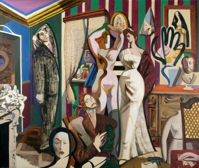 Karl Kunz, Parade der Irrtümer, 1953, Öl auf Hartfaser, 130 x 156 cm