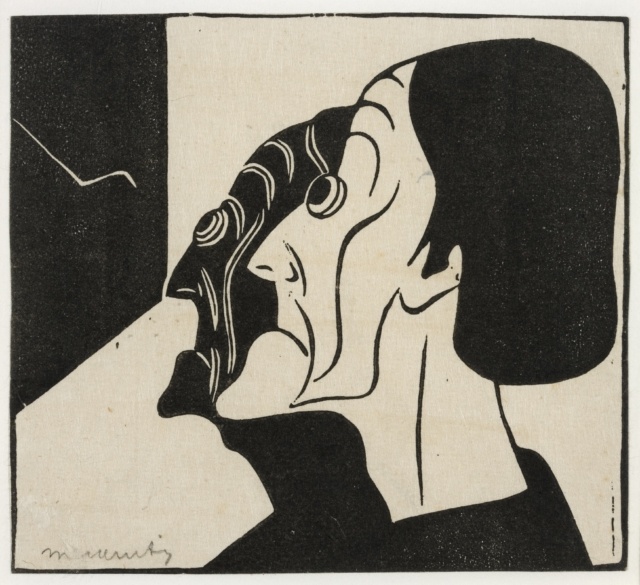 Samuel Jessurun de Mesquita, Ohne Titel (Zwei Profile), 1914, Holzschnitt, 136 x 150 mm,