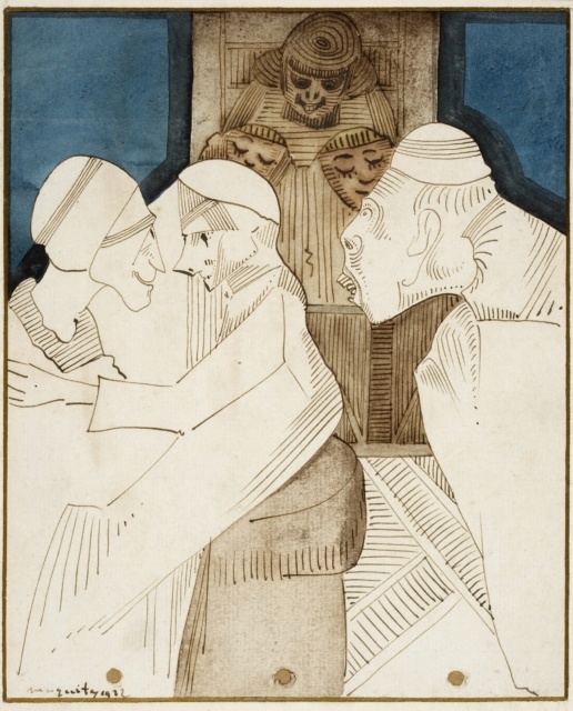 Samuel Jessurun de Mesquita, Ohne Titel (Fantasie), 1932, Aquarell und Tusche, 215 x 175 mm,