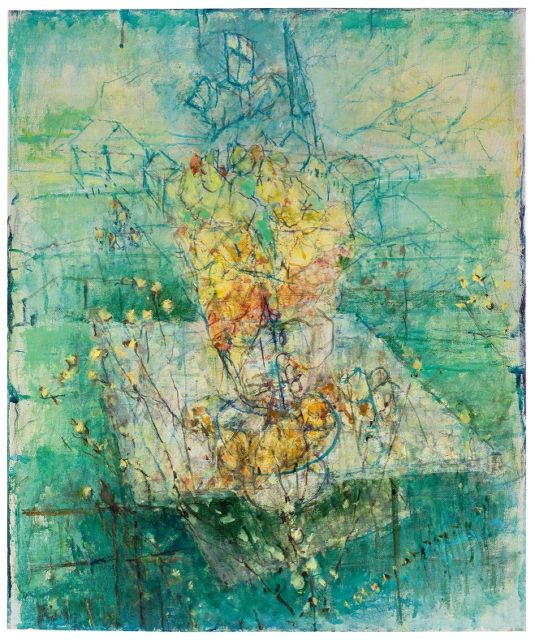 Rudi Tröger, Ohne Titel, 2016, Acryl und Tempera auf Leinwand, 64 x 53 cm,