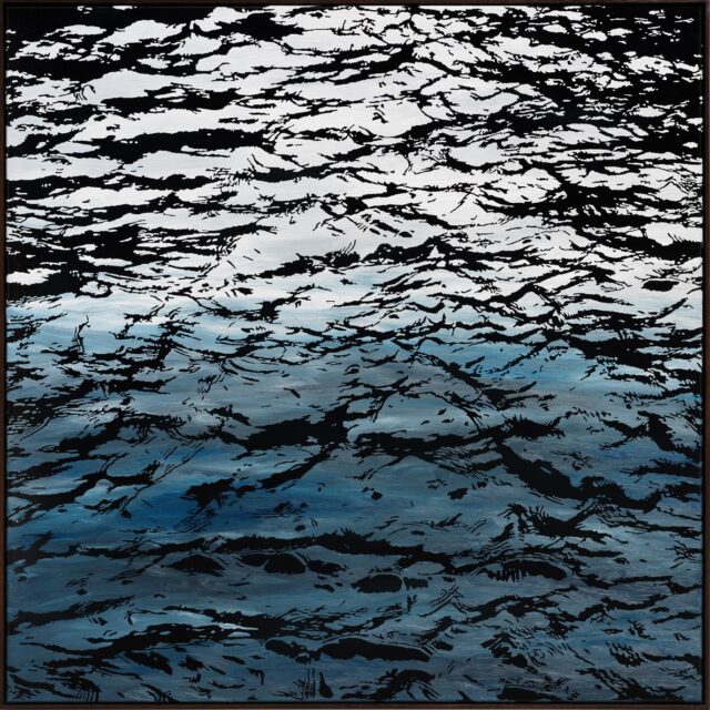 Sven Drühl, S.D.C.G.T. V, 2020, Öl und Lack auf Leinwand, 110 x 110 cm,