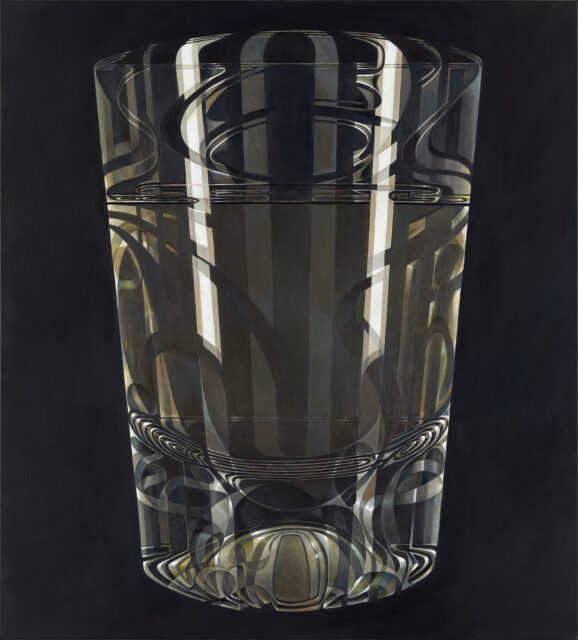 René Wirths, White Wine (LIQUIDS #17), 2020, Öl auf Leinwand, 110 x 100 cm