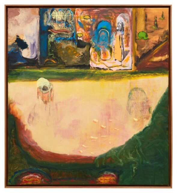 Jorge Queiroz, Land of Sunday, 2015/23, Öl und Acryl auf Leinwand, 120 x 110 cm,