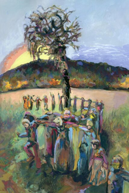 Aelita le Quément, Family affair, 2024, Tusche, Aquarell, Buntstifte und Gouache auf Papier, 45,5 x 30,5 cm,